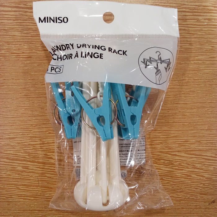 Miniso Colorful Folding Laundry Drying Rack with 8 clips