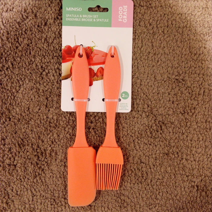 Miniso Spatula & Brush Set (Orange)