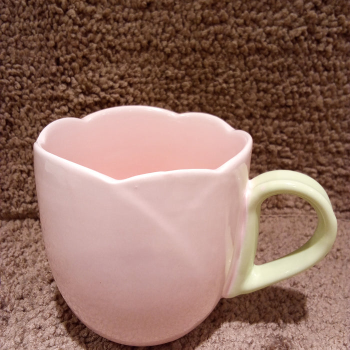 Miniso Tulip Garden Collection Flower Design Ceramic Cup (320 ml)