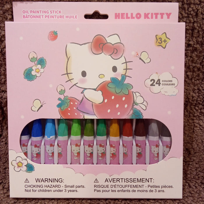 Miniso Sanrio Character Strawberry Collection Oil Painting Stick Set  (A) (24Pcs) PDQ