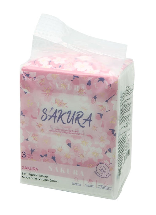 Miniso Sakura Blossom Series Soft Facial Tissues (3 Packs)