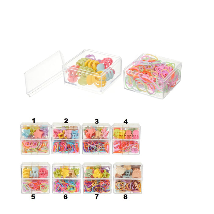 Miniso Basic Series Double-Layer Hair Claw Clips & Hair Ties (220 pcs)