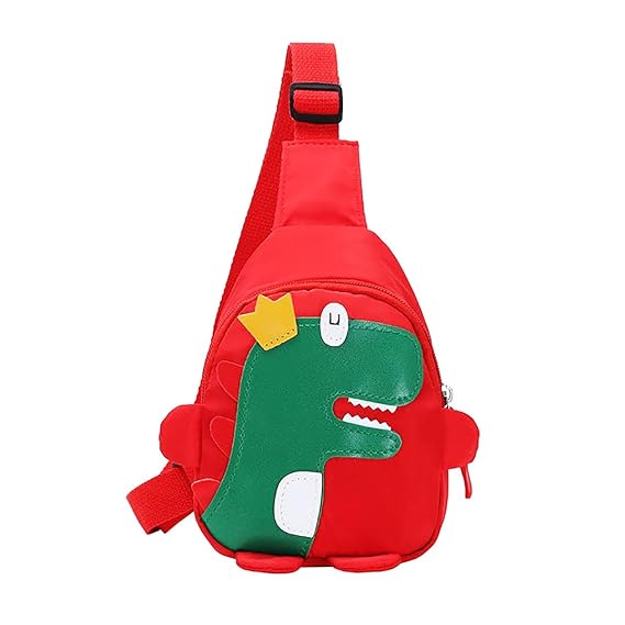 Miniso Colored Dinosaur Waist Crossbody Bag Red