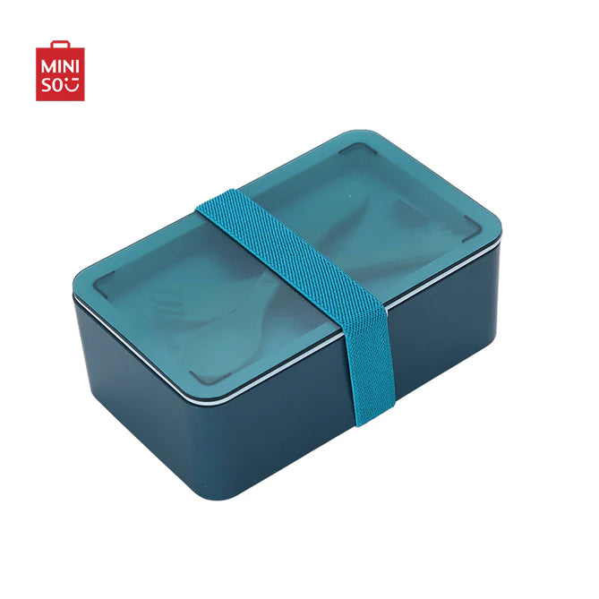Miniso Portable Bento Box with Compartments (1000mL)(Blue)
