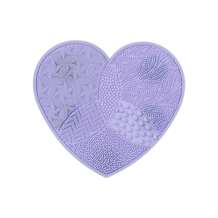 Miniso Heart-Shaped Silicone Makeup Brush Cleaning Mat with Suction Cup
