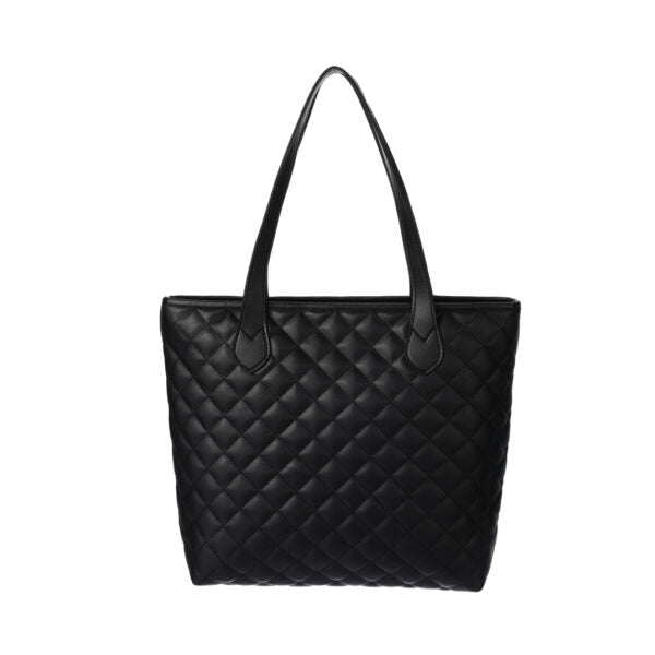 Miniso Classic Diamond Pattern Quilted Shoulder Tote Bag Black