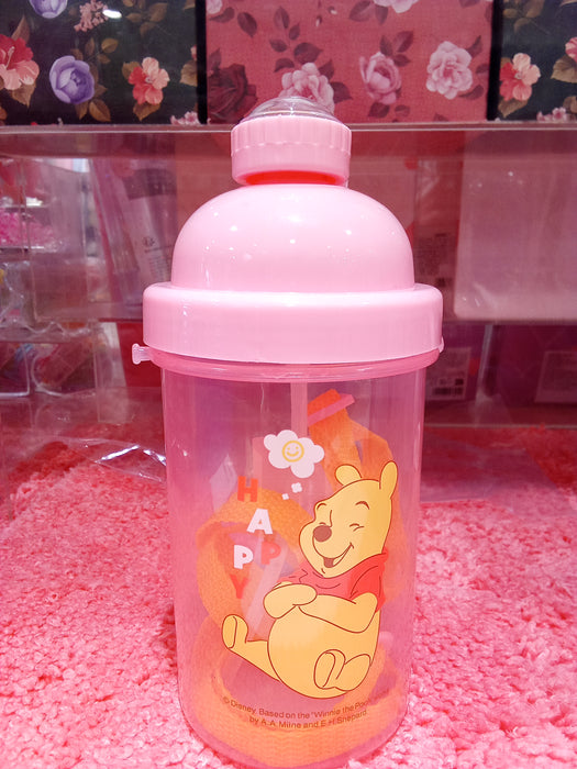 Miniso Disney Winnie the Pooh Collection Plastics Water Bottle with Shoulder Strap 500ml Winne the Pooh