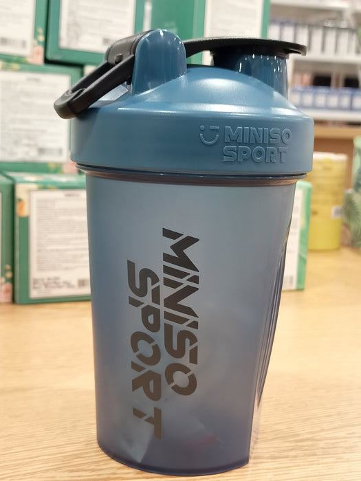 Miniso Sport- Shaker Bottle with Handle (550ml) Blue