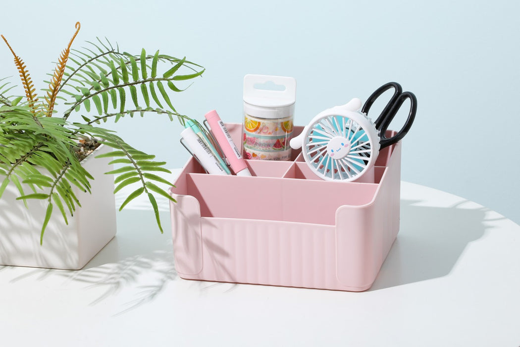 Miniso Desk Storage Organizer with Divided Sections(Pink)