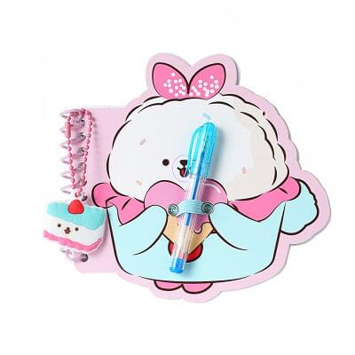 Miniso Mini Family Sweetheart Bunny Series Wire Bound Book with Gel Pen & Pendant Pink