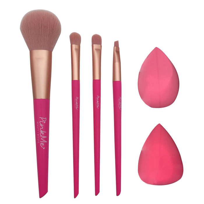 Miniso PINK ME! Series Makeup Brushes & Sponges Multifunctional Set (6 pcs)