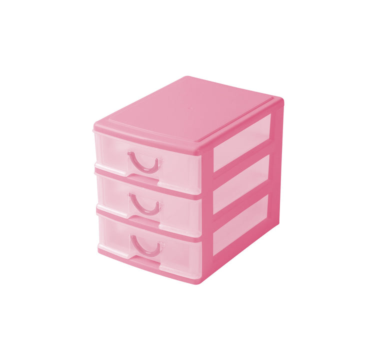 Miniso Bicolor Storage Organizer with 3 Dawers(Pink)