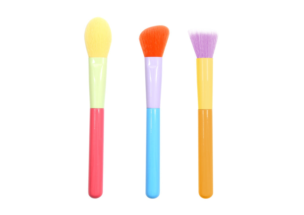 Miniso Rainbow Series Facial Makeup Brush Set (3 Pcs)