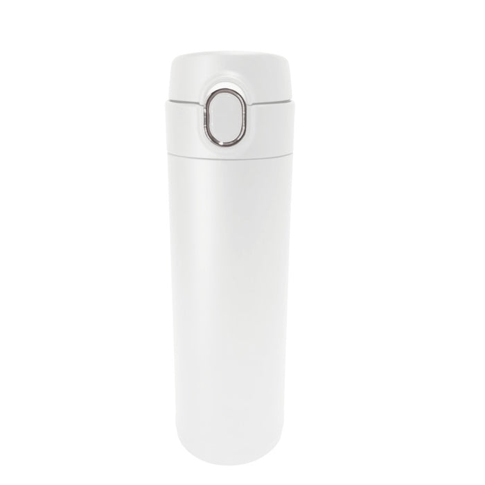 Miniso Insulated Stainless Steel Water Bottle with One Touch Flip Top Lid (480ml) White