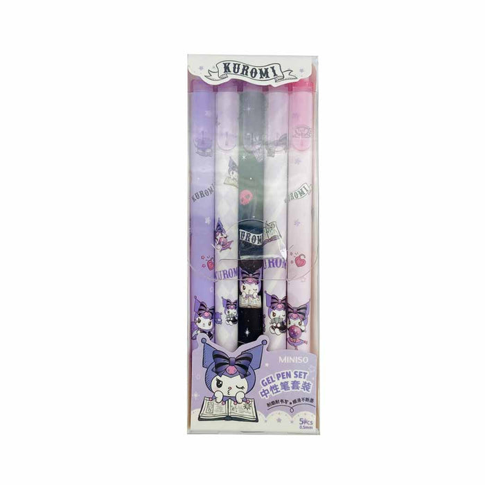 Miniso Kuromi 5pcs Pen Set (0.5 mm, Black)