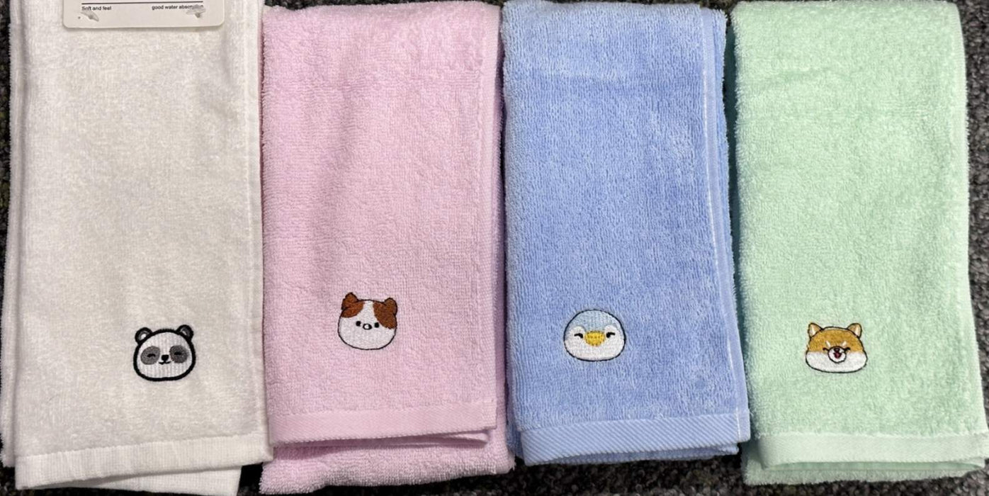 Miniso Mini Family Series Embroided Pure Cotton Towel Green
