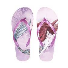 MINISO Disney The Little Mermaid Collection Women's Flip-Flops (Light Purple, 37-38)