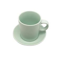 Miniso Ceramic Coffee Cup and Coaster Set (90ml)(Green)