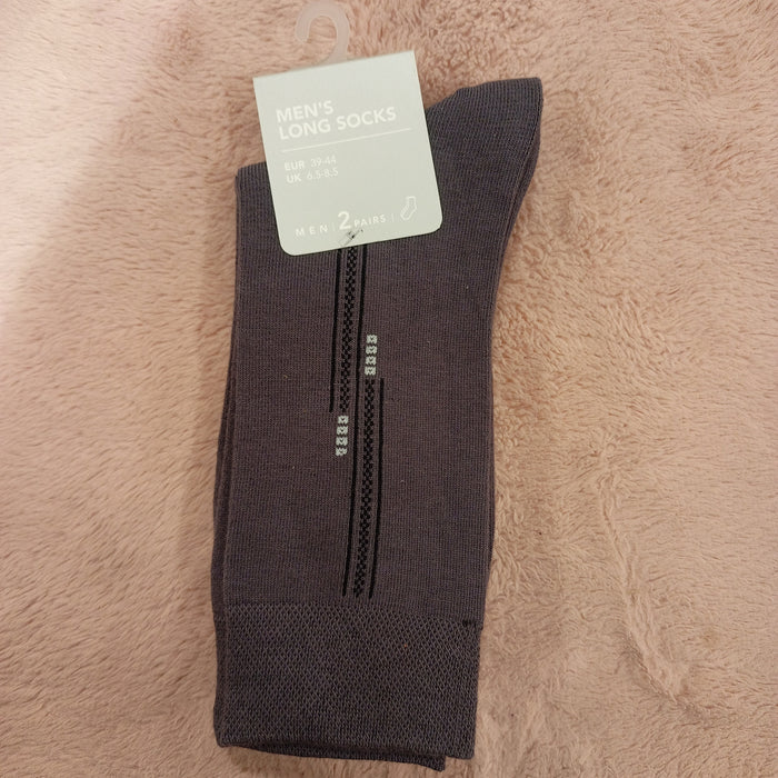 Miniso Simple Men's Long Socks 2 Pair (Gray Blue)