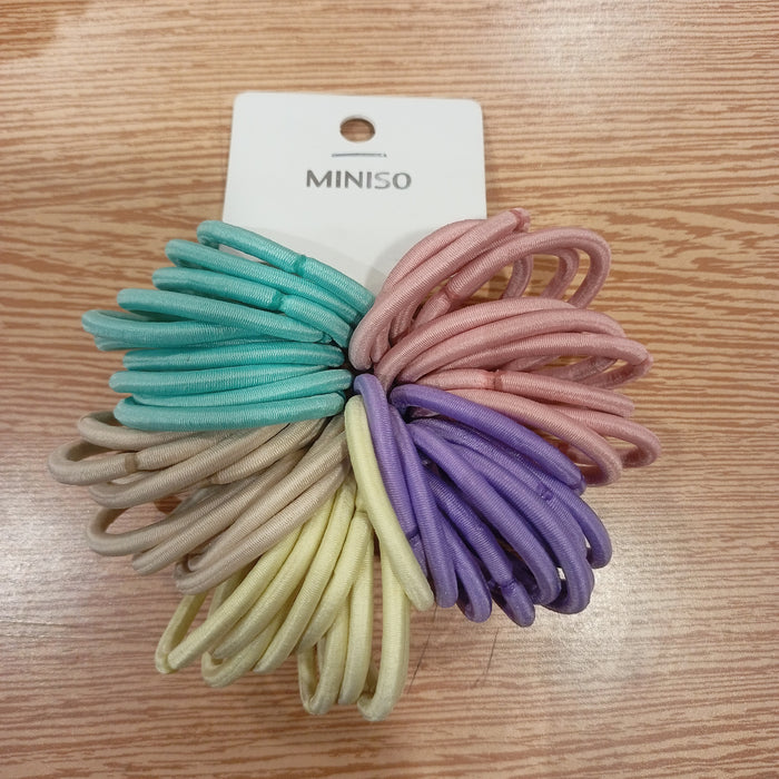 Miniso Colorful Hair Ties (50 pcs)