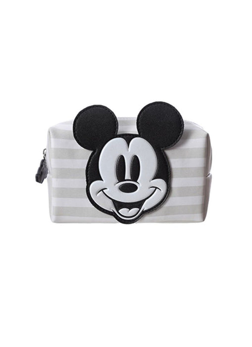 Miniso Mickey Mouse Collection Square Stripe Cosmetic Bag (Grey)