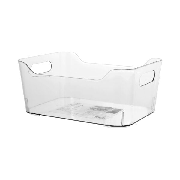 Miniso Transparent Series Plastic Storage Bin (L)(Transparent Gray)