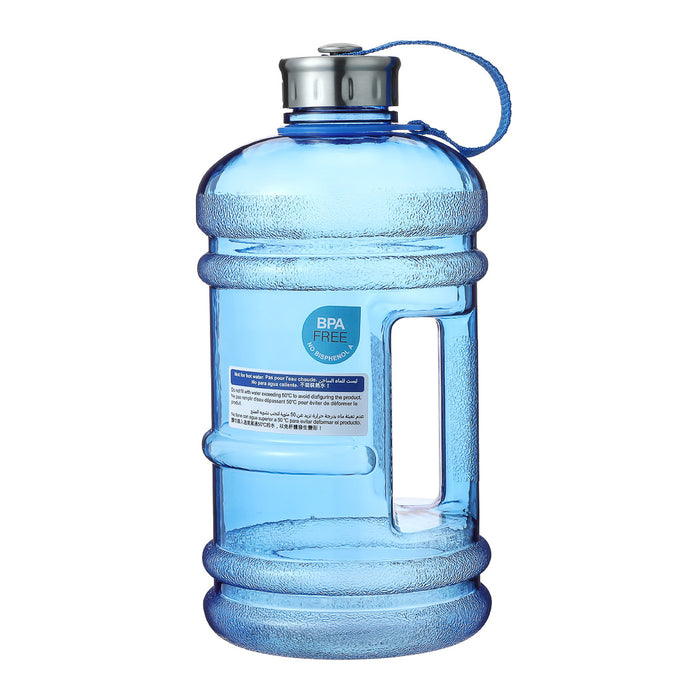 Miniso Large Capacity Plastic Cool Water Bottle with Handle and Strap for Sports, 2.2 L(Blue)