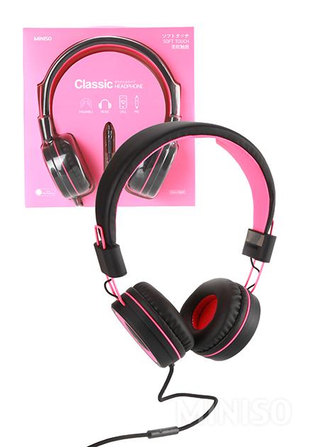 Miniso Foldable Headphone (Pink+Black)