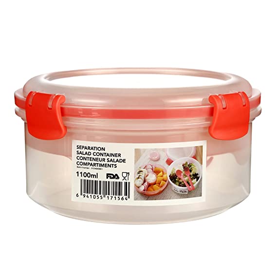 MINISO Separation Salad Container 1100ml (Red)