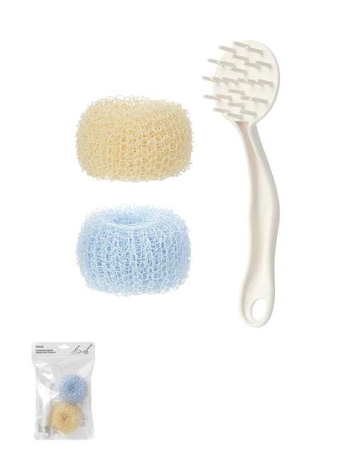 MINISO Kitchen Cleansing Brush (with Replacement)(Purple + Yellow)