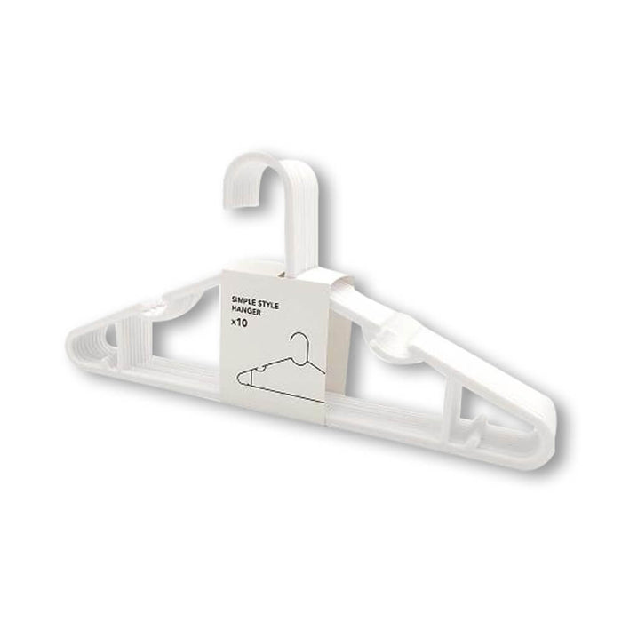 Miniso Simple Cloth Hanger 10 Counts (White)
