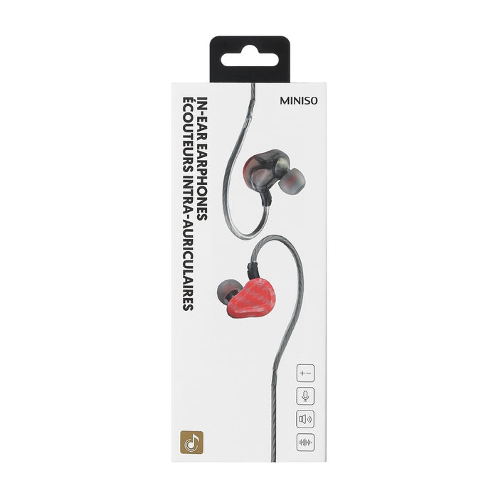Miniso Oblique In ear Earphones Model: F035 (Red)