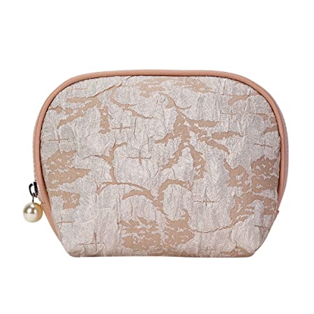 Miniso Shell Shape Wrinkled Cosmetic Bag (Apricot)