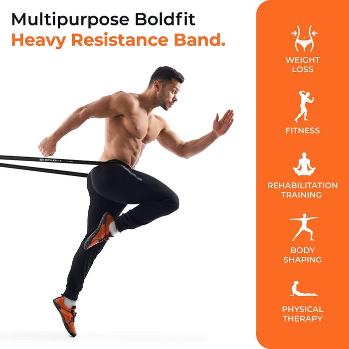 Boldfit Heavy Resistance Band for Exercise & Stretching, Pull Up Bar Suitable in Home & Gym Workout for Men & Women (Black).