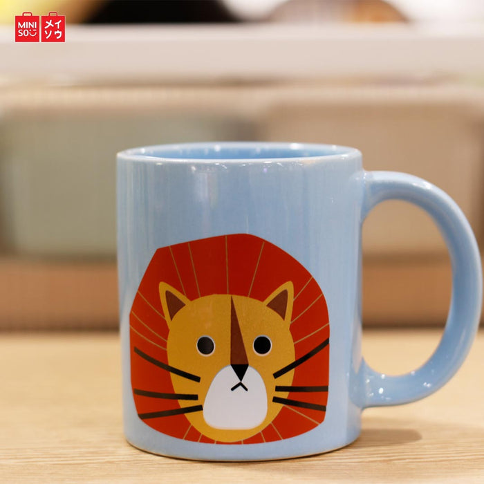 Miniso Ceramic Mug (Lion, Light Blue), 320ml