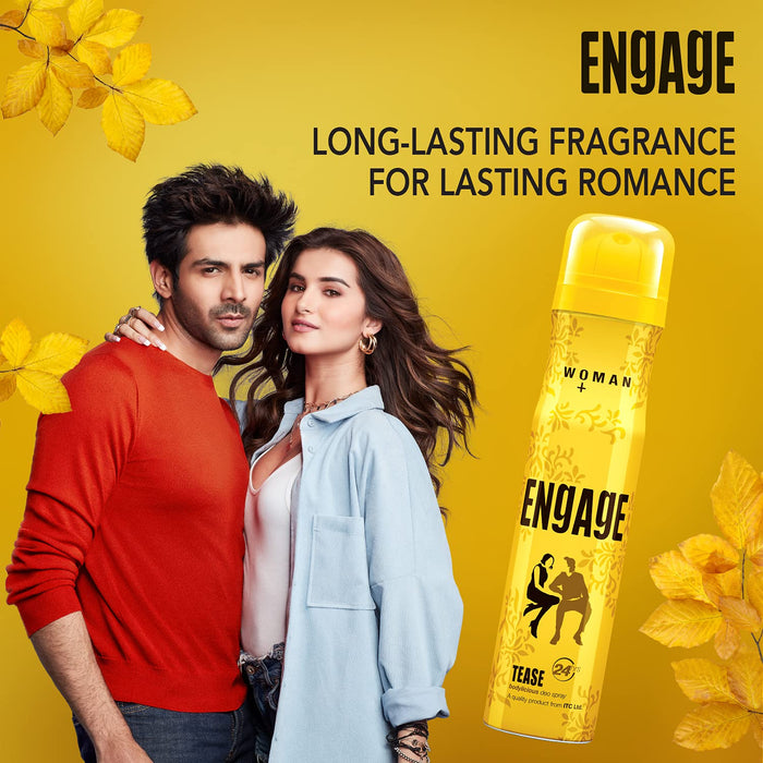 Engage Tease Deodorant For Women, Citrus and Floral, Skin Friendly, 150 ml