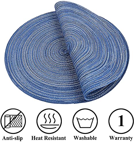 Miniso Round Braided Placemat (Blue)