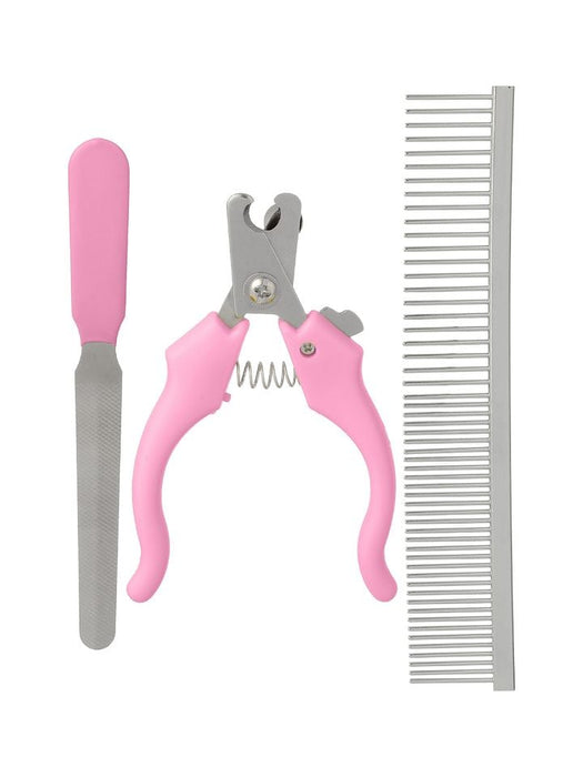 Miniso Pet Series 2.0 Beauty Set (Nail Clipper, File, Comb) Pink
