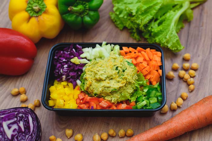 The Stayfit Kitchen Hummus Veggie Salad