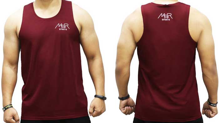 MSR Sports Tank Top Gym Wear (Maroon-001)