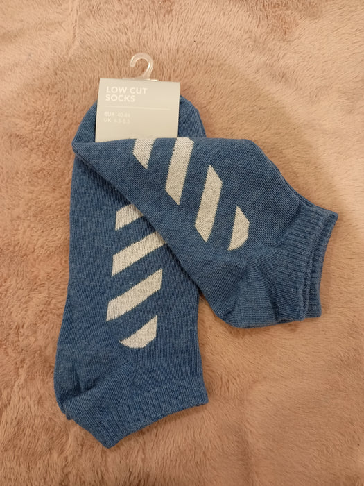 Miniso Mens Slashes Low Cut Socks 2Pair (Blue)
