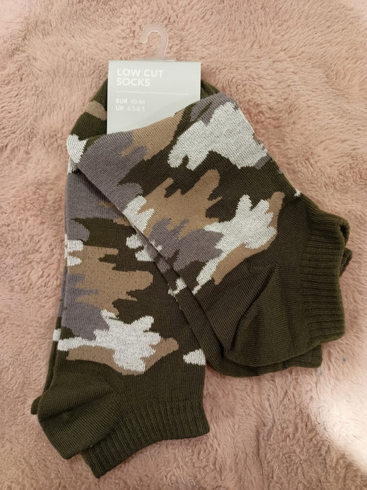 Miniso Men's Camouflage Low Cut Socks 2Pair (Green)