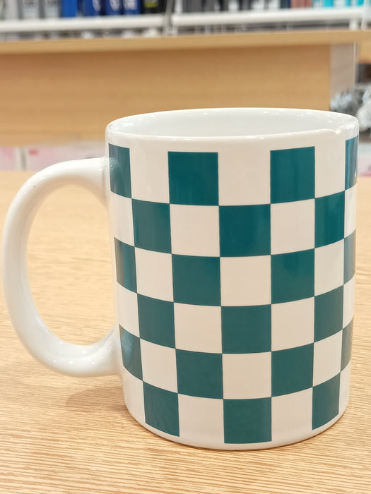 Miniso Checkerboard Ceramic Mug 320ML (Green)