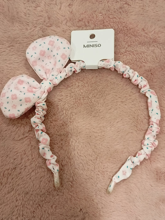 Miniso Kid's Floral Hair Hoop with Bow (1pcs) Pink