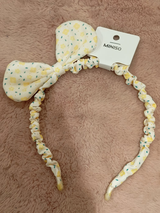 Miniso Kid's Floral Hair Hoop with Bow (1pcs) Yellow