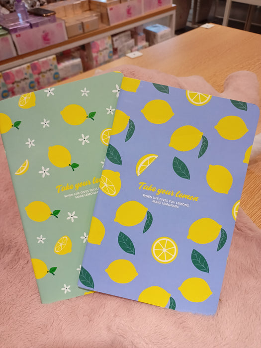 Miniso Lemon A5 B6 Stitch Bound Book Pack of 2 (Blue, Green)