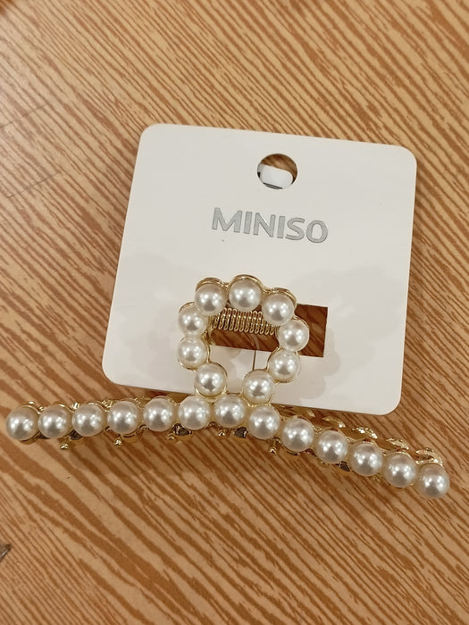 Miniso Korean Style Hair  claw Clip with Imitation Pearl (M)
