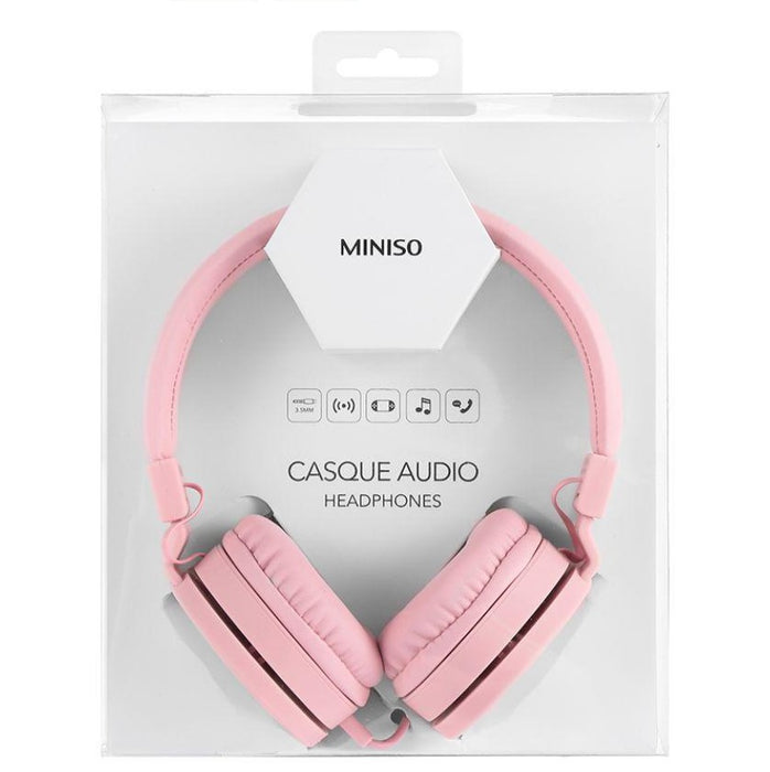 Miniso Foldable Headphone Rotatable Adjustable Over Ear Wired With Mic Headphones/Earphones