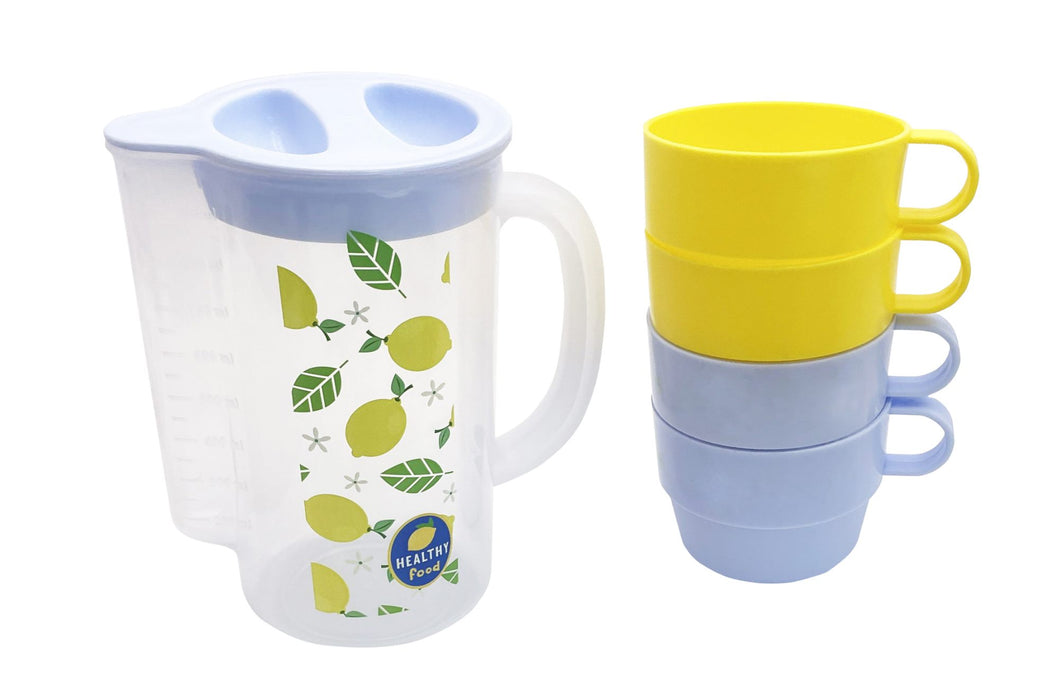Miniso Lemon Day Water Pitcher & 4 Cups (1000mL)