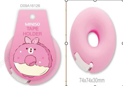 Miniso Mini Family Sweetheart Bunny Series Donut Tape Holder with Adhesive Tape(Pink)